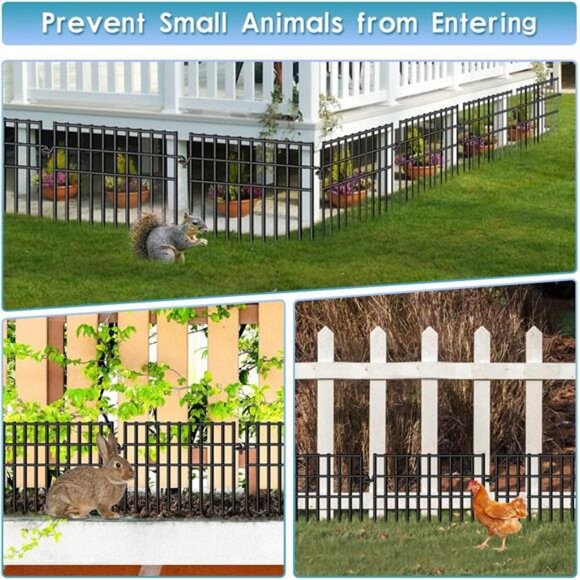 37ft (L) X 13in (H) Garden Animal Barrier Fence, 26 Pack No Dig Dog Fence - Picture 4 of 8
